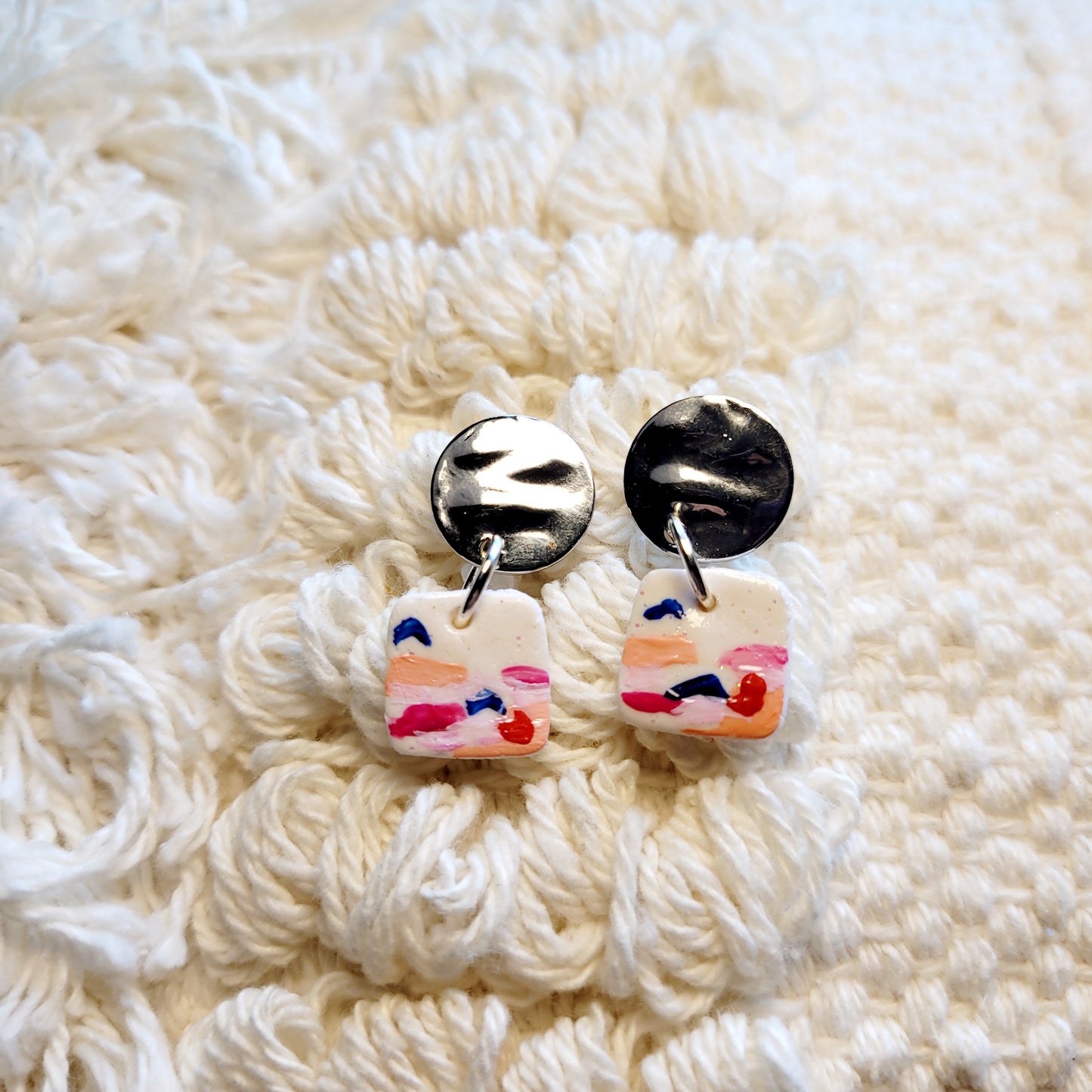 Sunset Paradise Square Dangling Earrings