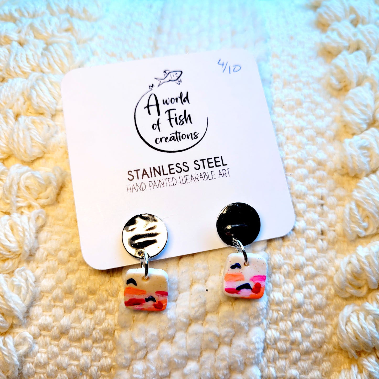 Sunset Paradise Square Dangling Earrings
