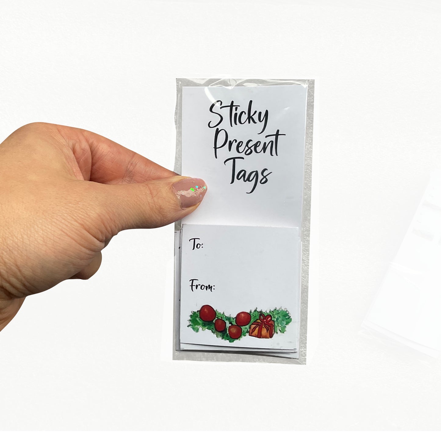 Holly & Presents Sticky Present Tags