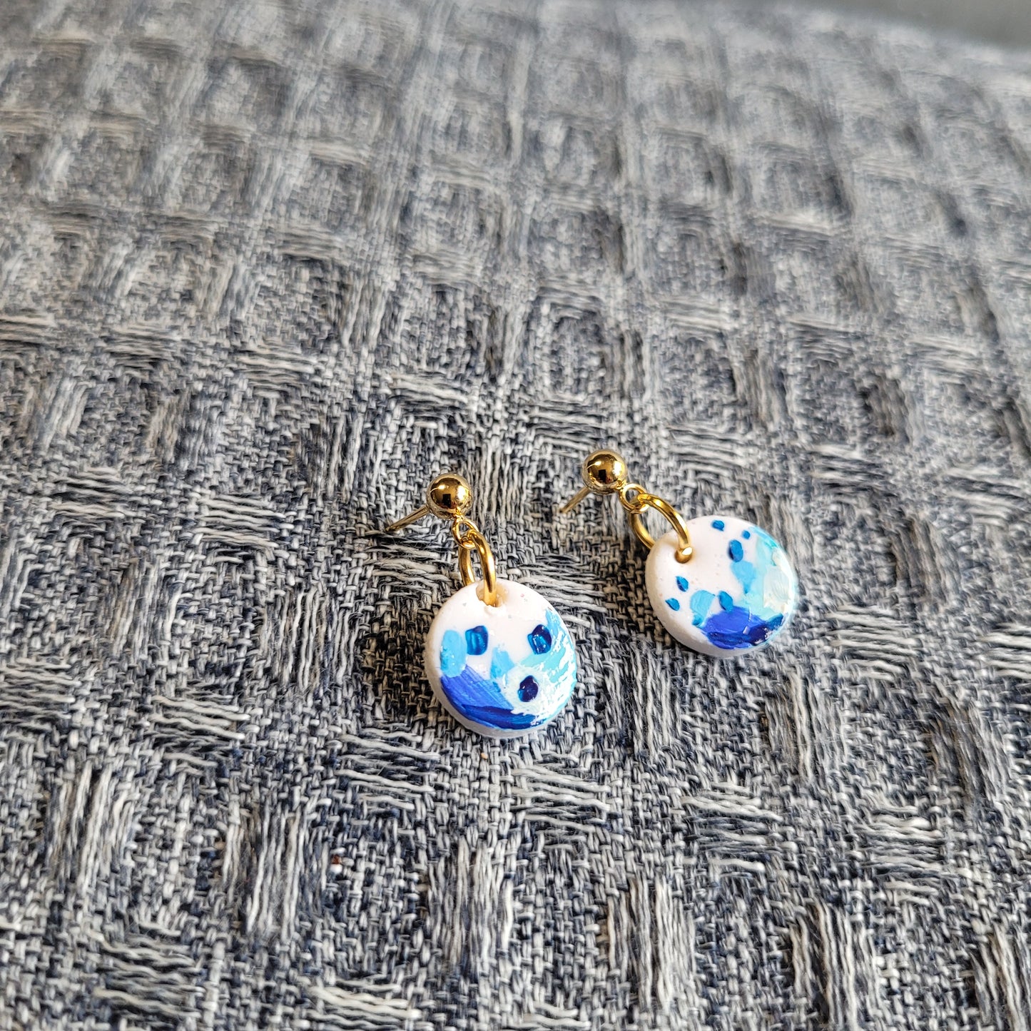 Marine Dream Circle Dangling Earrings