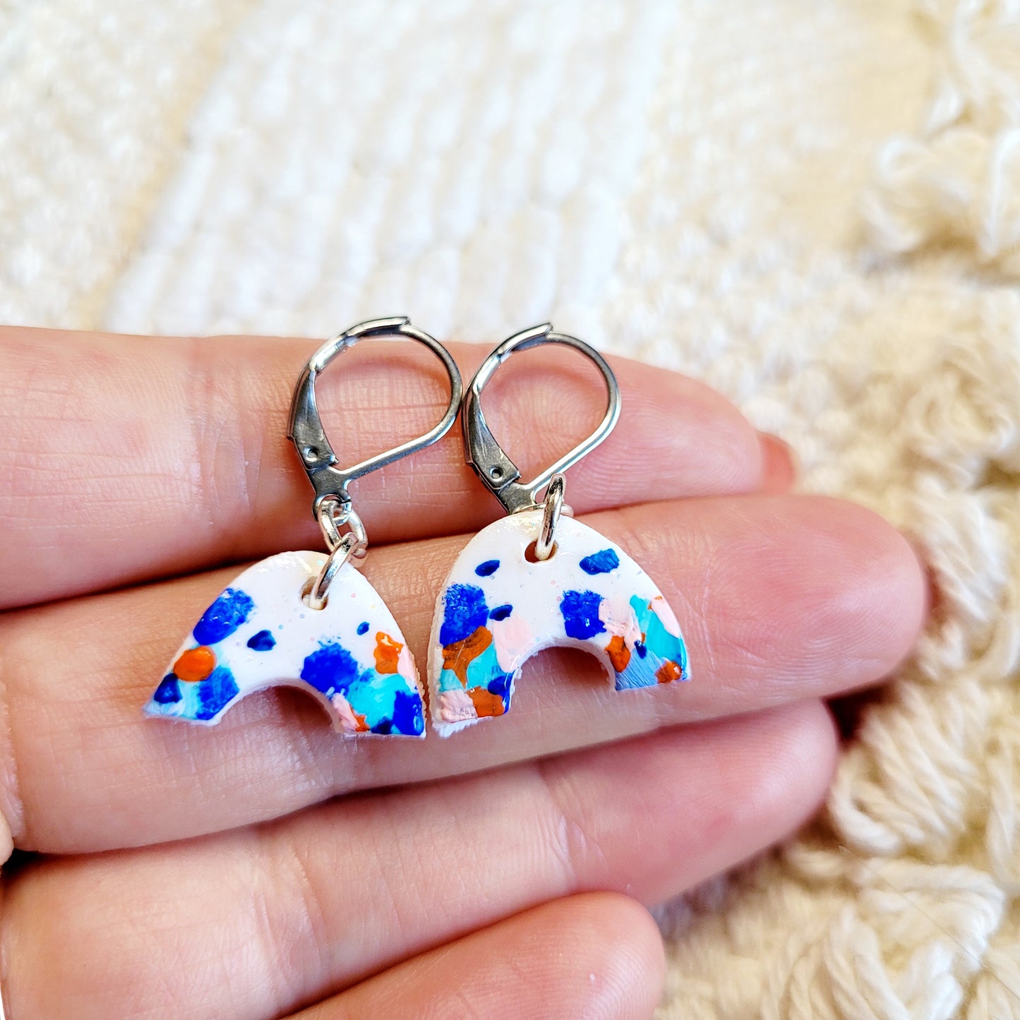 Saphire Haze Rainbow Dangling Earrings