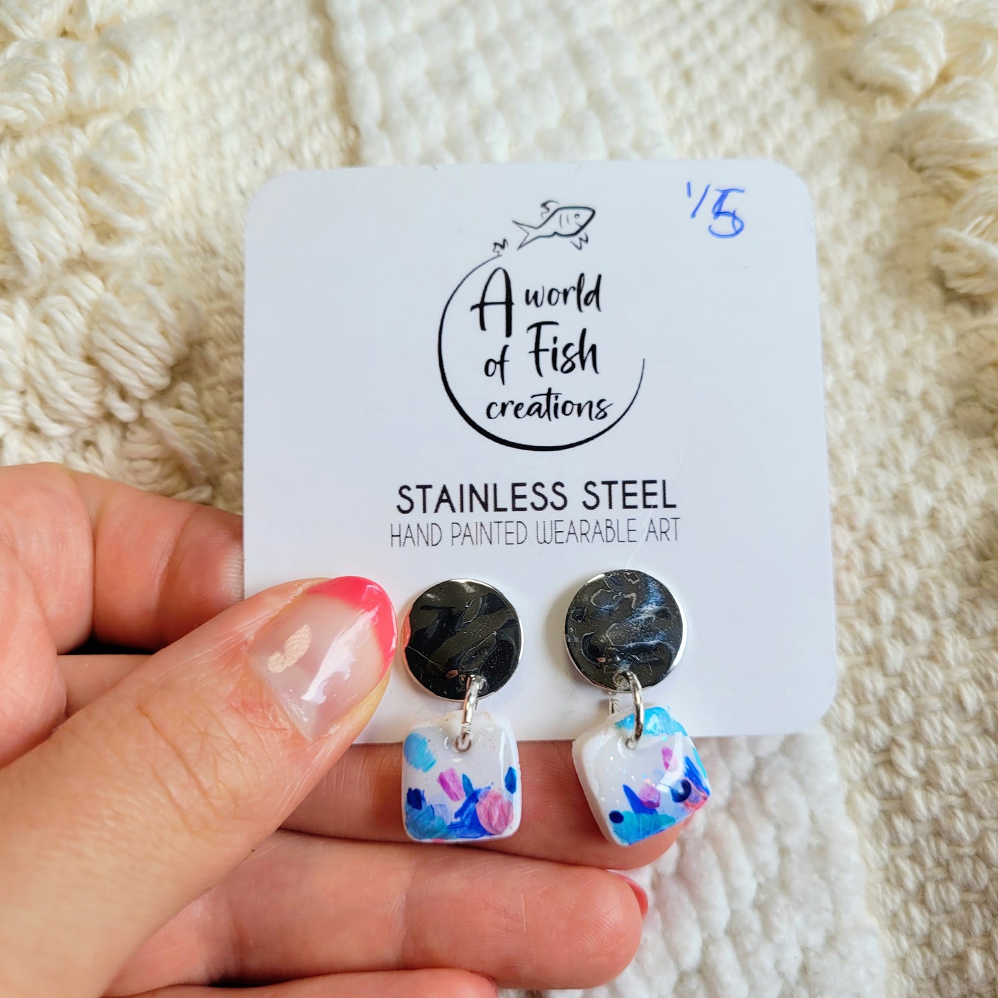 Tranquil Waters Square Dangling Earrings
