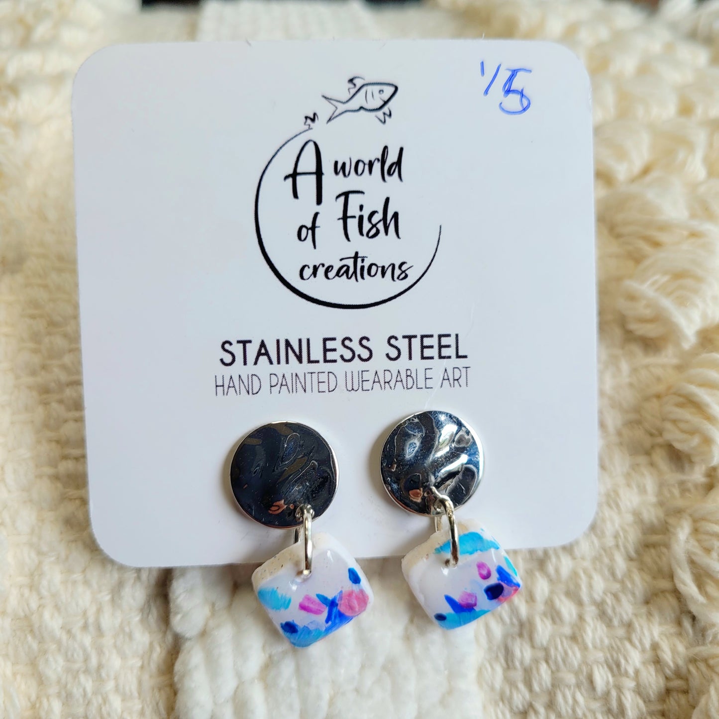 Tranquil Waters Square Dangling Earrings