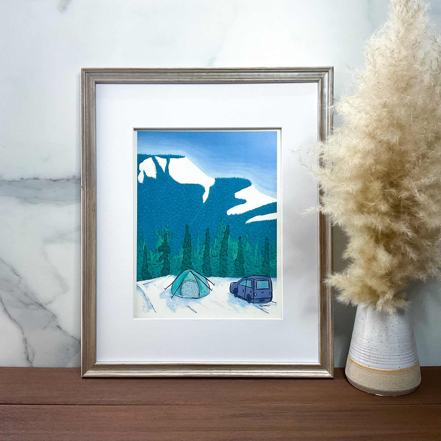 Snow Camping Art Print