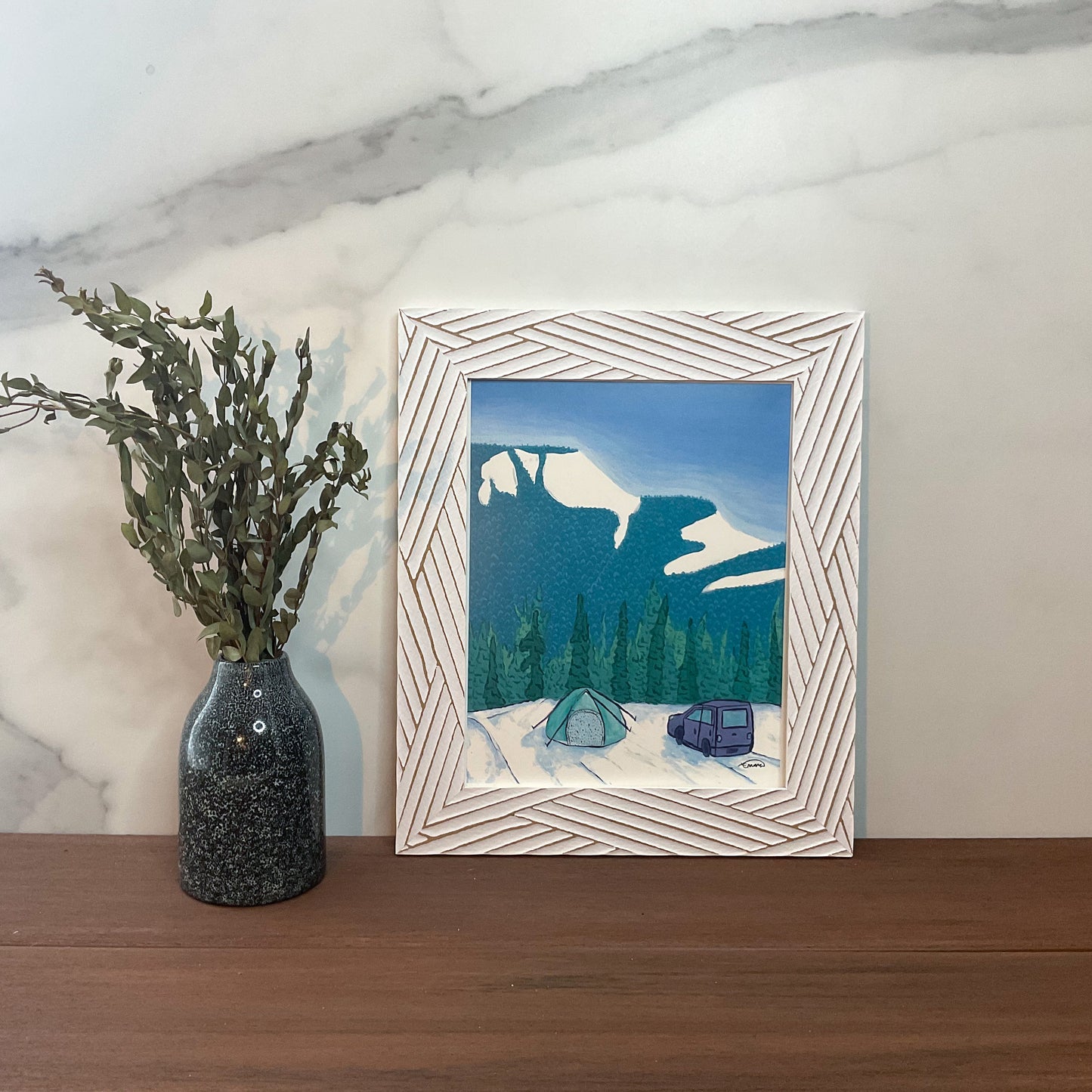 Snow Camping Art Print