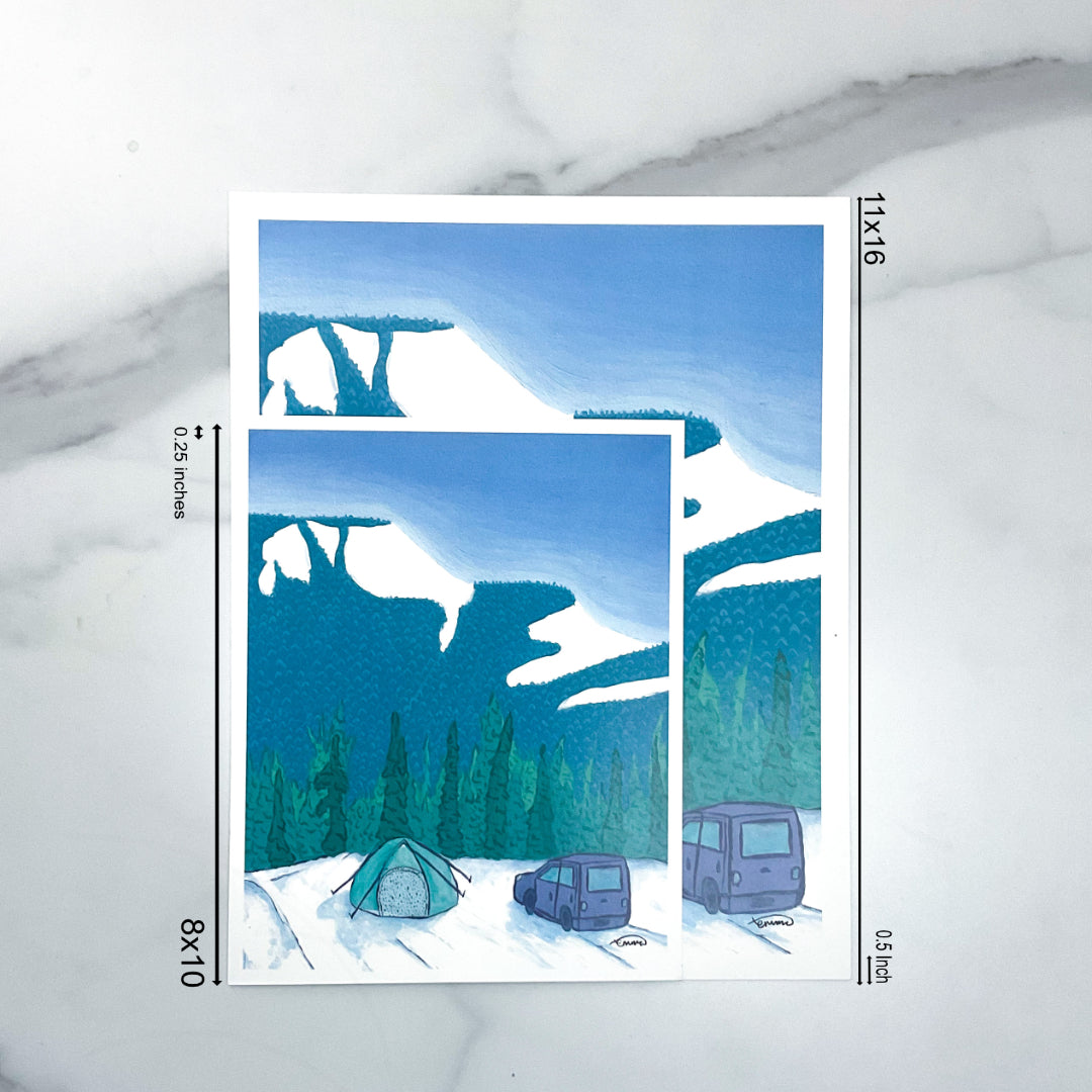 Snow Camping Art Print